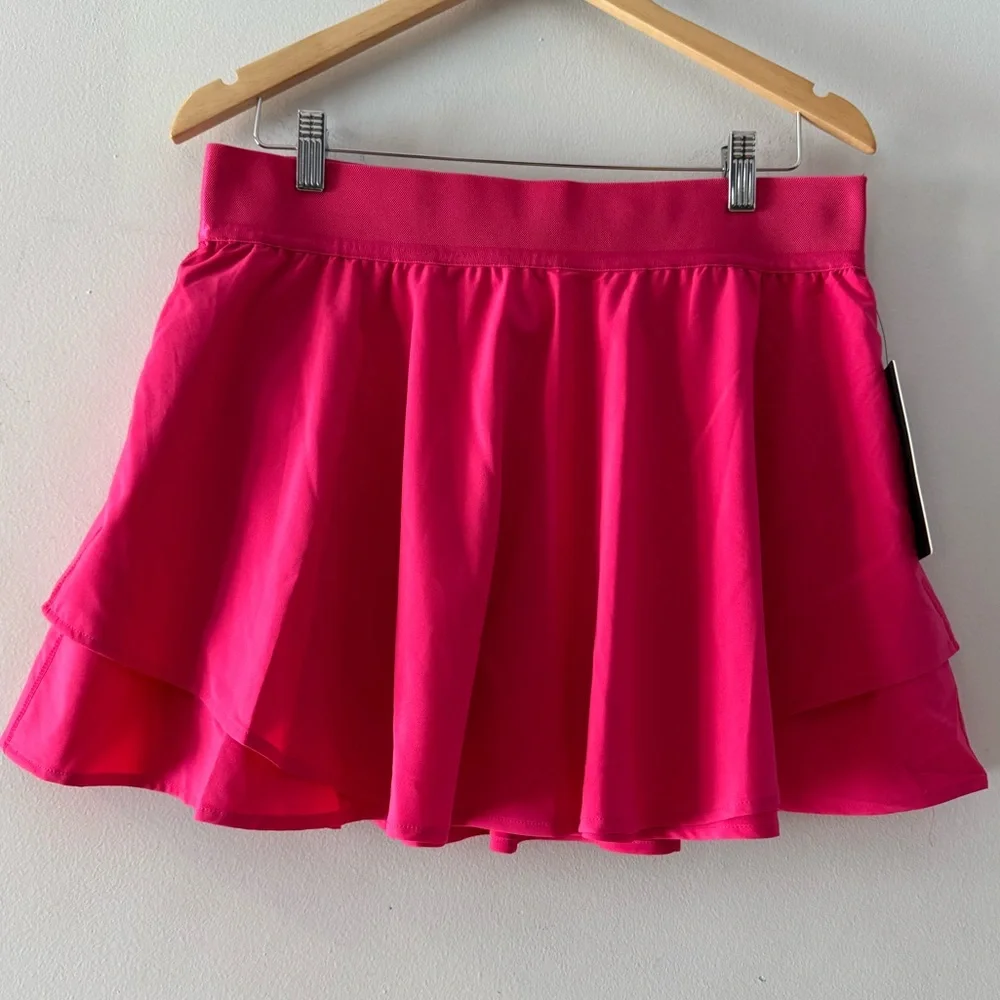 NWT 90 Degrees by Reflex Lightstreme Hypersonic Layered Skort, XL, preppy sorbet